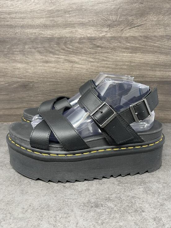 Shoes - Dr Martens Voss Quad Platform Sandals Womens Size 10 Black Strap